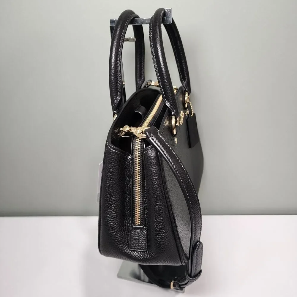 NWT Coach CAL54 Savannah Small Carryall Bag In Leather/Gold/Black